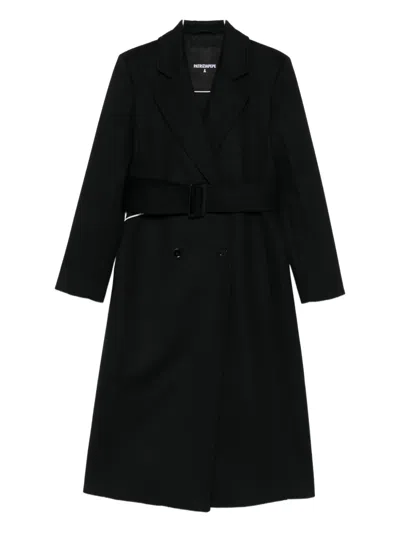 Patrizia Pepe Belted Single-breasted Coat In Black