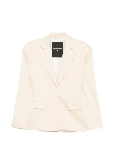 Patrizia Pepe Belted Single-breasted Jacket In White