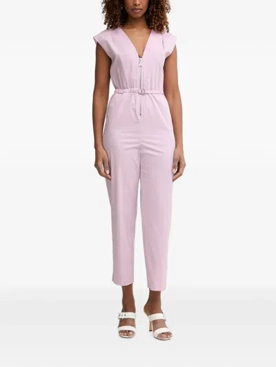 Patrizia Pepe Belted Sleeveless Jumpsuit In Pink