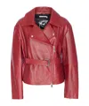 Patrizia Pepe Belted Zip Jacket In Red
