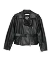Patrizia Pepe Belted Zip-up Biker Jacket In Black