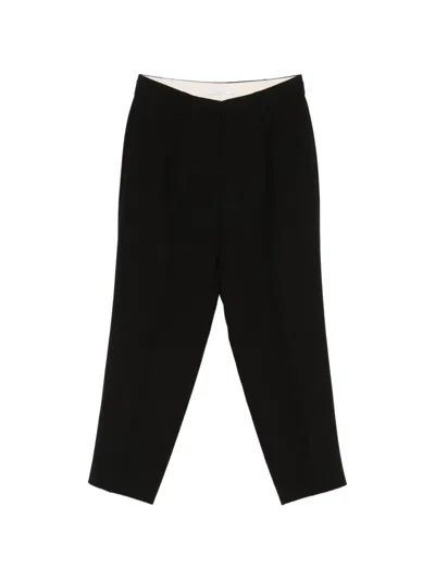 Patrizia Pepe Belt-loop Pocket Trousers In Black