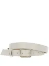 Patrizia Pepe Square-buckle Leather Belt In Neutral