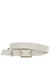 Patrizia Pepe Square-buckle Leather Belt In Neutral
