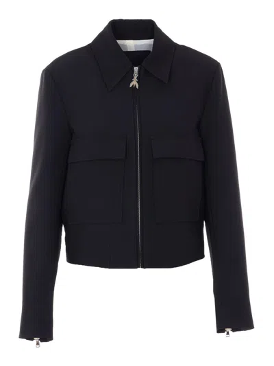 Patrizia Pepe Black Jacket With Frontal Zip Closure