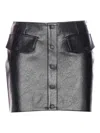Patrizia Pepe Glam Rock Miniskirt With Buttons In Black