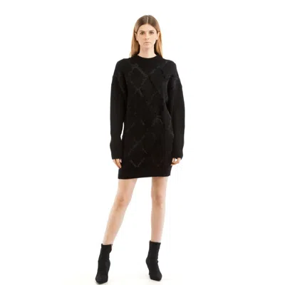 Patrizia Pepe Argyle-knit Long-sleeve Dress In Multi