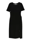Patrizia Pepe Black Polyester Elastan Dress In Black