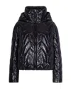 Patrizia Pepe Quilted Down Jacket With Hood In Black In Black