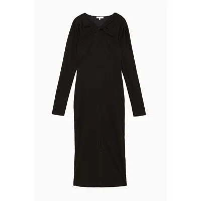 Patrizia Pepe Black Wool Casual Dress