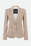 Patrizia Pepe Blazer A Quadri Beige In Beige