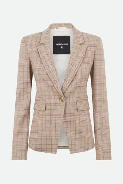 Patrizia Pepe Blazer A Quadri Beige
