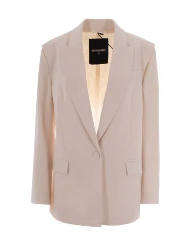 Patrizia Pepe Blazer Over In Crepe Warm Ivory In Neutral