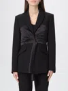 Patrizia Pepe Draping Blazer In Black
