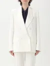 Patrizia Pepe Buttoned Twill Blazer For Women In White