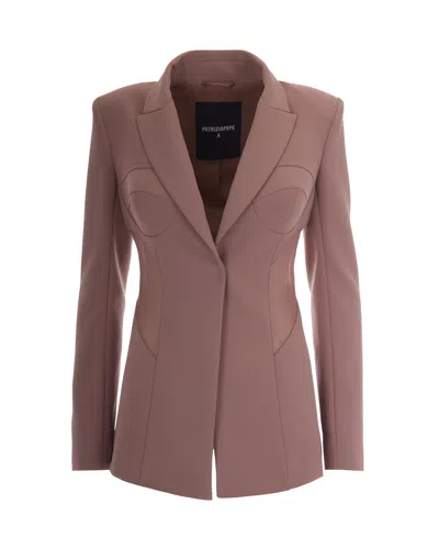 Patrizia Pepe Blazer Sartoriale Bustier Terracotta In Pink