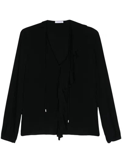 Patrizia Pepe Ruffle-detail Blouse In Black