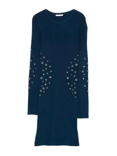 Patrizia Pepe Blue Viscose Polyamide Dress