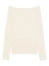 Patrizia Pepe Boat-neck Sweater In White