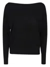 Patrizia Pepe Boat-neck T-shirt In Black