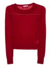 Patrizia Pepe Boat-neck Wool Sweater In Red