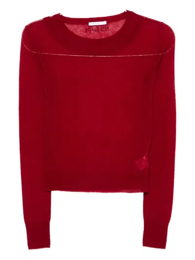 Patrizia Pepe Boat-neck Wool Sweater In Red