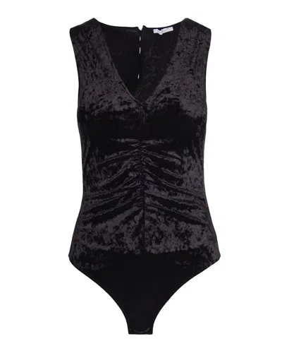 Patrizia Pepe Body Essential In Velluto Nero In Black