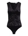 Patrizia Pepe Body Essential In Velluto Nero In Black