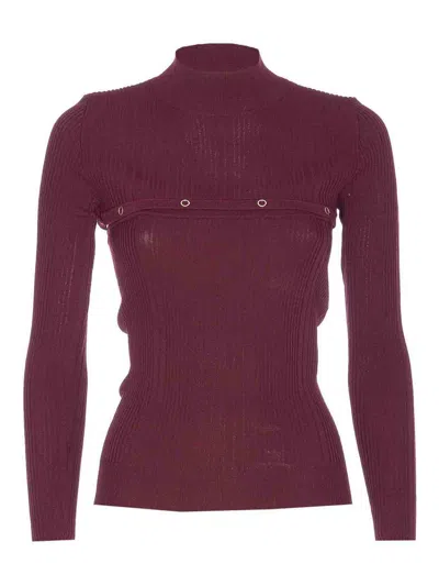 Patrizia Pepe Bordeaux Long Sleeves Top In Multi