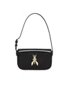 Patrizia Pepe Essential Patent Leather Shoulder Bag In Black