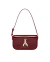 Patrizia Pepe Borsa A Spalla Essential Fly Glossy Red In Brown