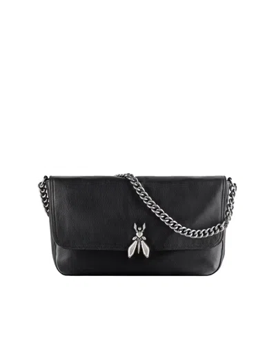 Patrizia Pepe Borsa A Spalla Grande In Pelle Con Tracolla In Catena Black