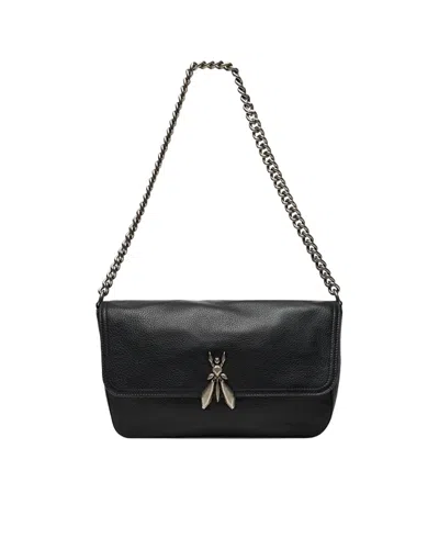 Patrizia Pepe Borsa A Spalla In Pelle Con Tracolla In Catena Black