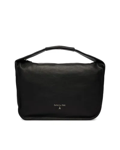 Patrizia Pepe Borsa A Spalla Morbida Nera In Black