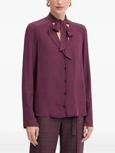 Patrizia Pepe Bow-neck Blouse In Red