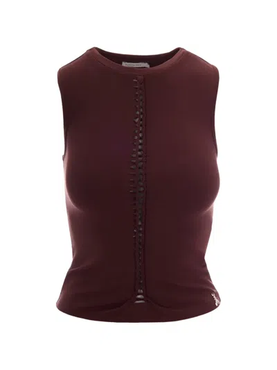 Patrizia Pepe Braided-detail Sleeveless Top In Red
