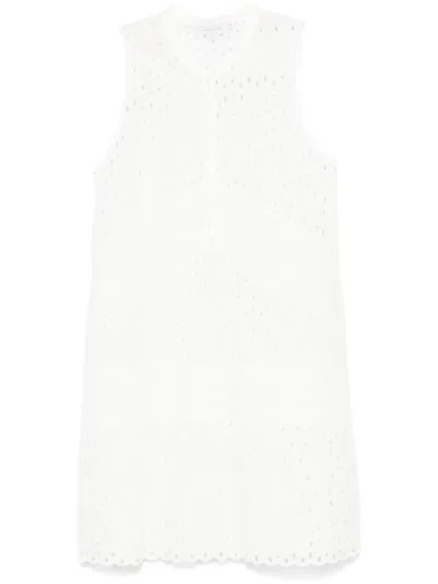 Patrizia Pepe Broderie Anglaise Mini Dress In White