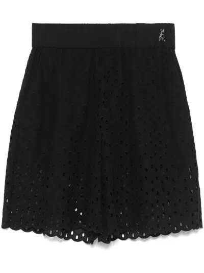 Patrizia Pepe Broderie-anglaise Shorts In Black