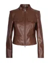 Patrizia Pepe Brown Biker Jacket In Brown