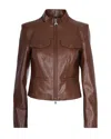 Patrizia Pepe Brown Biker Jacket In Brown
