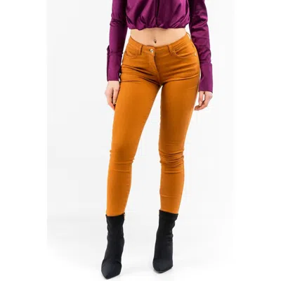 Patrizia Pepe Brown Cotton Skinny Jeans In Orange