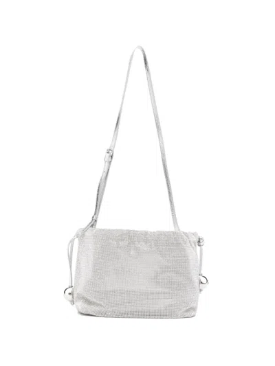 Patrizia Pepe Bubble Rhinestone-embellished Shoulder Bag In Silver