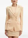 Patrizia Pepe Buckle Blazer In Neutral