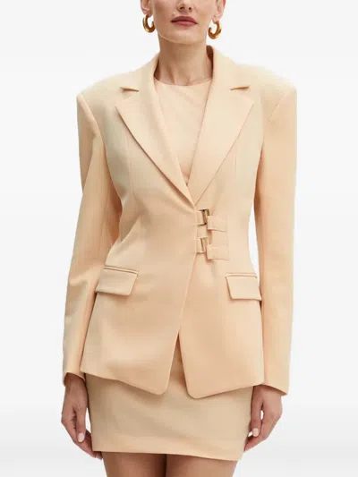 Patrizia Pepe Buckle Blazer In Neutral