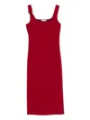 Patrizia Pepe Buckle-detail Fitted Dress In Red