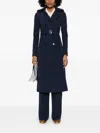 Patrizia Pepe Buckle-detail Trench Coat In Blue