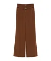 Patrizia Pepe Buckle-fastening Wide-leg Trousers In Brown