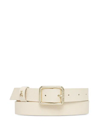 Patrizia Pepe Buckle Logo Belt In Neutral