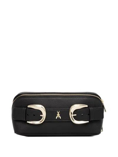 Patrizia Pepe Buckle Zip Makeup Bag In Black