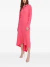 Patrizia Pepe Button Asymmetric Maxi Dress In Pink